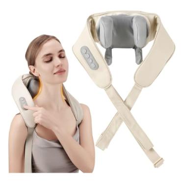 Imagem de Massageador de Pescoço e Ombros com Calor 3 Modos de Massagem Recarregável via USB para Casa e Escritório Relaxamento Portátil Massageador Cervical