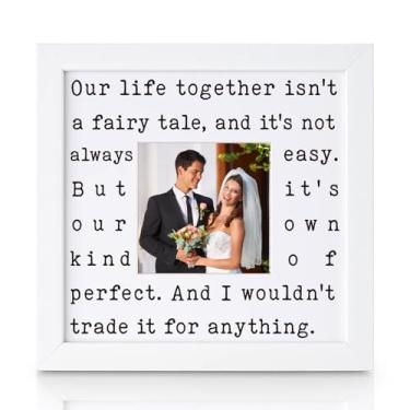 Imagem de THYGIFTREE Porta-retrato sentimental para presente de aniversário de casamento, esposa do marido, lembrança significativa para ela, presente romântico de amor verdadeiro para aniversário, Natal, dia
