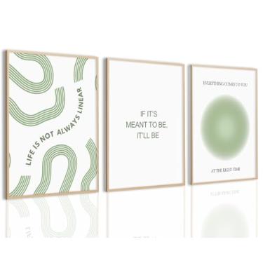 Imagem de Arte de parede verde sálvia saúde mental terapia escritório tela decoração de parede pôster motivacional citações inspiradoras impressões retrô estética boho decoração arte para quarto conselheiro