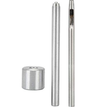 Imagem de Ferramenta de instalação de botão Conjunto de fixação de rebite 3 peças de aço resistente operação manual DIY couro artesanato perfurador kit de instalação de rebite de pressão