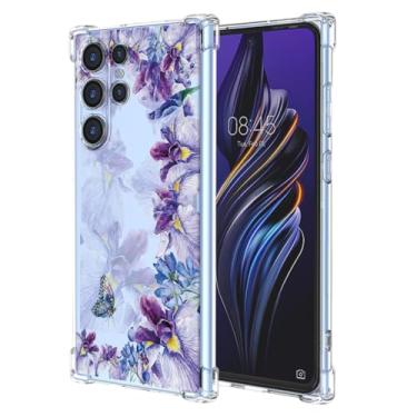 Imagem de WEIOUHR Capa para Galaxy S23Ultra Samsung S23Ultra Transparente Macio TPU Íris Design de Impressão, Capa Protetora Leve Resistente a Choques e Riscos, para Samsung Galaxy S23 Ultra(Iris Purple)