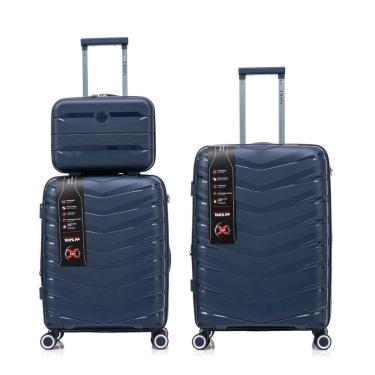 Imagem de Combo Malas Bordo Média + Frasqueira Polipropileno Cadeado TSA Original-Unissex