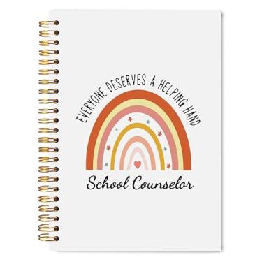 Imagem de Welshower Caderno de presentes de conselheiro escolar 14 x 20 cm, cadernos de diário de agradecimento ao conselheiro para anotações, todos merecem um caderno espiral de capa dura à mão arco-íris
