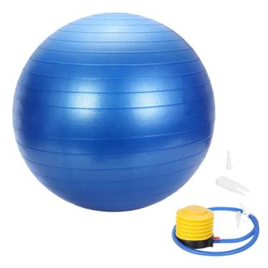 Imagem de YELARXI Bola de ioga, bola de exercício 65 cm e PVC e azul antiderrapante estabilidade Pilates treino de parto extragrosso com bomba – adequado para (treino de ginástica de equilíbrio)