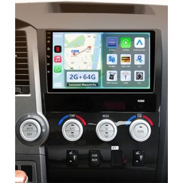 Imagem de Estéreo automotivo de 2G + 64 GB para Toyota Tundra 2007-2013 e Sequoia 2008-2018, tela sensível ao toque de 10 polegadas, rádio veicular, sem fio, CarPlay, Navegação GPS, WiFi BT Mirror Link