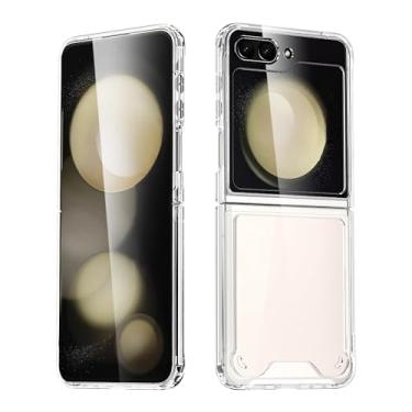 Imagem de PAIDAAR Capa transparente para Samsung Galaxy Z Flip 6 [não amarela][proteção de grau militar de 3 metros] Capa transparente protetora antiarranhões com acrílico rígido (traseira) + laterais de TPU