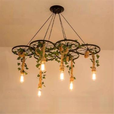 Imagem de Lustre Americano Pastoral LED Industrial Retrô Criativo Música Restaurante Bar Cafeteria Loja de Chá Loja de Roupas Decoração Plantas Verdes Luminária Pendente (D 6 Lâmpadas)