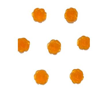 Imagem de Kit com 100 Sabonetes Rosa Encantada Decorativos em Glicerina Perfumados Essência Mamãe Bebê para Lembrancinhas de Aniversário, Batizado, Chá e Eventos (100, Laranja Translúcido)