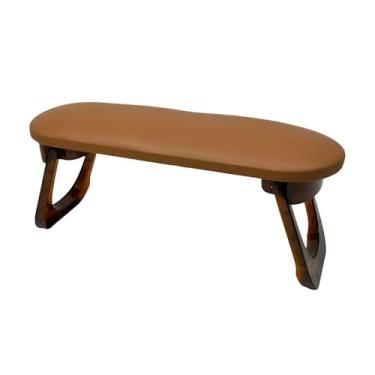 Imagem de ChuYiElegance Apoio de braço minimalista dobrável em couro PU para manicure, ideal para uso doméstico, em mesas de salão e para projetos DIY.