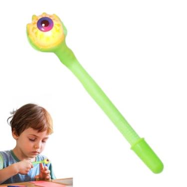Imagem de Shakven Caneta ocular iluminada, caneta esferográfica de globo ocular paródia | Caneta ocular de desenho animado de brincadeira - Caneta de papelaria multifuncional para celebrações de Halloween,