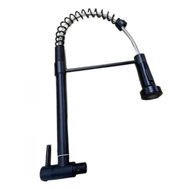 Imagem de Torneira Duplo JatoCozinha Gourmet Com Filtro Sem Refil - Spray de Pia 360° Extensor Dourado (Água Fria e Quente)(Preto-Parede)