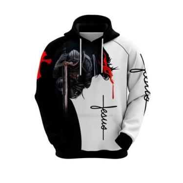 Imagem de Blusa Moleton Gospel Jesus Fé Cristã Fiel Bíblia Guerreiro - Mundo Sub