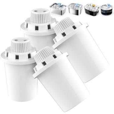 Imagem de Filtros de fonte de água para cães de substituição, 4 pacotes, conjunto de 2 meses de filtro de substituição com 2 esponjas para bebedouro PETNF grande para cães de estimação, compatível com modelos