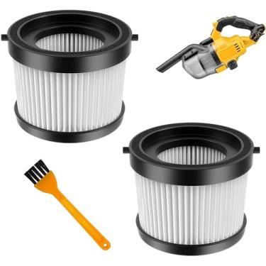 Imagem de Pacote com 2 peças de substituição de filtro HEPA para DEWALT DCV501HB 20V peças de aspirador de mão sem fio com junta preta, lavável e reutilizável, em comparação com a peça DCV5011H