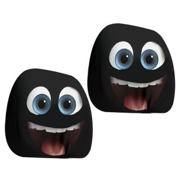Imagem de Capa de encosto de cabeça de carro, protetor de encosto de cabeça para automóvel com olhos grandes | Capas elásticas de apoio de cabeça, acessórios para decoração de Halloween para motorista