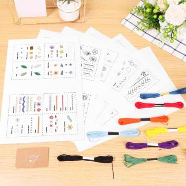 Imagem de Livro de costura DIY bordado criativo livro de bordado de folhas soltas guia de costura de linho com kit de agulha e linha para iniciantes e entusiastas de costura