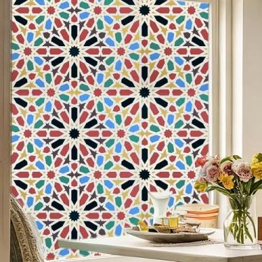 Imagem de ADD.HERES Película de privacidade para janela, fixação estática decorativa de vidro fosco, cobertura de vinil removível com bloqueio solar, película para janela para casa, cozinha, sala de estar