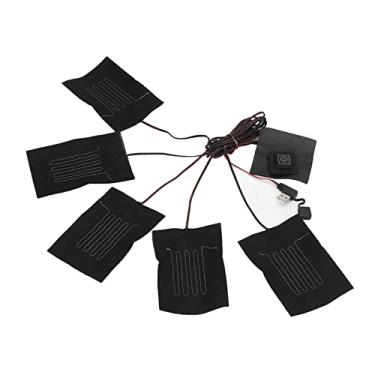 Imagem de Phefop Almofada Elétrica do Aquecedor de Pano 5 Em 1, Almofada de Aquecimento Usb Ajustável de Fibra Composta, Configurações de Temperatura 45f-149f para Atividades Ao Ar Livre