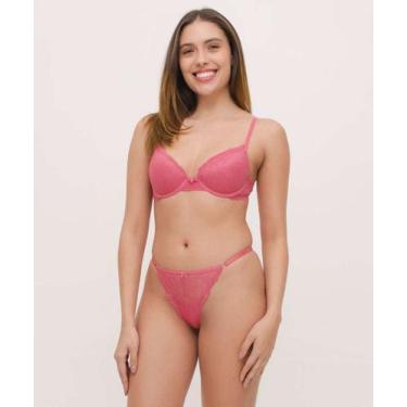 Imagem de Calcinha String Fio Dental Renda Marisa-53122, Rosa, G