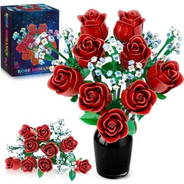 Imagem de Roses Flowers Bouquet Building Set for Adults, Wildflowers Icon Flowers Botanical Collection Kits Compatible with Lego Flower, Valentines Day Gifts for Her Kids Women Girls