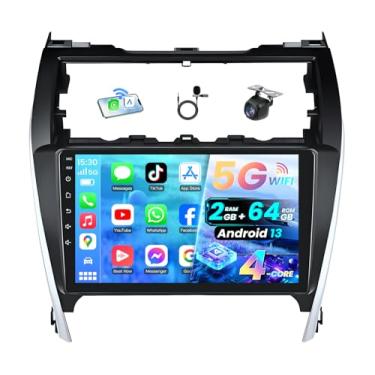 Imagem de Rádio automotivo 4-Core 64G ROM para Toyota Camry 2012 2013 2014: Wireless Carplay Android Suporte automático Bluetooth GPS 5G WiFi AHD1080 Câmera de backup SWC FM RDS, tela sensível ao toque IPS de