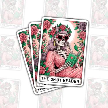 Imagem de 3 peças de adesivos de cartas de tarô The Smut Reader, adesivos engraçados de vinil para amantes de livros, leitores de romance, amigos, adolescentes, para laptop, garrafa de água, diários, álbuns