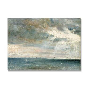 Imagem de NHLDZYH Impressão em tela estilo John Constable, (A Storm off the South Coast), painel de tela de paisagem romântica, decoração de parede com tema de natureza para quarto ou escritório. 30 x 42 cm