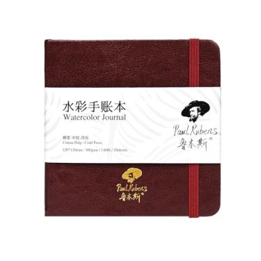 Imagem de Paul Rubens Caderno quadrado de aquarela, 100% algodão, sem ácido, prensado a frio, caderno de desenho em aquarela 11 x 12 cm, 63,5 kg/300 gsm, 20 folhas para aquarelas, guache, acrílico