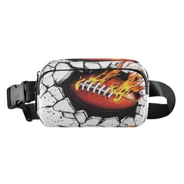 Imagem de CEBUGI Mini pochetes de caminhada para homens e mulheres, futebol com chamas, modernas, resistentes à água, com cinto ajustável para treino, viagem, corrida