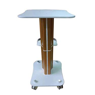 Imagem de Carrinho de servir portátil para salão de beleza com alça rolante, carrinho utilitário de beleza para spa com rodízios, carga de 60 kg, prata