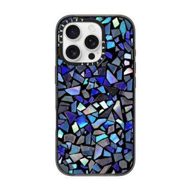 Imagem de CASETiFY Capa Impact para iPhone 16 Pro [proteção contra quedas de grau militar de 2,5 m 4X/compatível com Magsafe] - Cristal azul profundo - preto transparente
