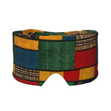 Imagem de Máscara protetora para olhos e orelhas com estampa de retalhos estilo africano, respirável, ajustável, blecaute, confortável