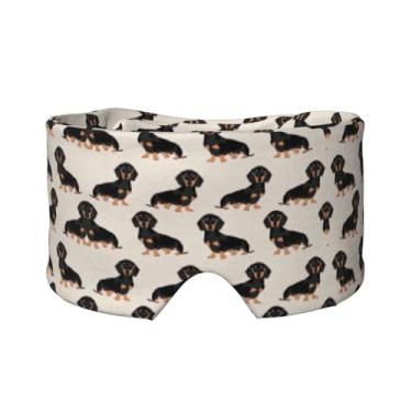 Imagem de Máscara fofa para dormir com estampa de cachorro para olhos e orelhas, respirável, ajustável, blecaute, venda, confortável