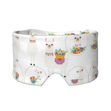 Imagem de Máscara de proteção para olhos e orelhas com estampa de lhama respirável, ajustável, blecaute, confortável