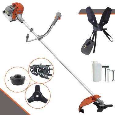 Imagem de Podador de Grama Multifunções Tekna RL520AC-G2 À Gasolina 2HP de Potência 52cc 13.000rpm Roçadeira Com Carretel + Faca 3 Pontas + Enxada Capinadeira