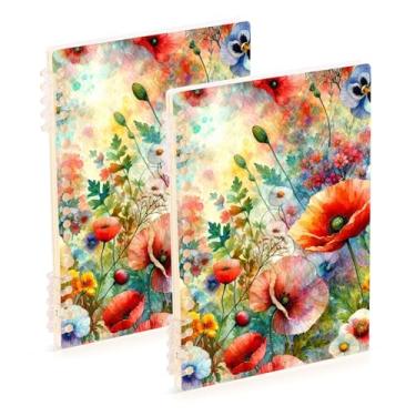 Imagem de Burbuja Cadernos com nome, papel pautado universitário A5 com 60 folhas, fichário para escritório, 2 unidades