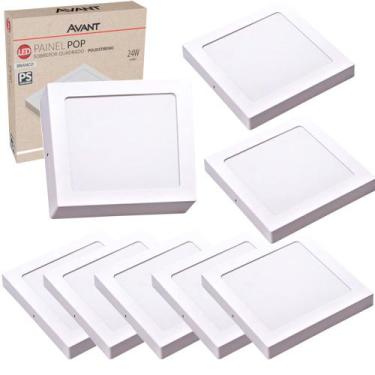 Imagem de 8 Painel Sobrepor Quadrado Led 24w Branco Frio Bivolt Avant