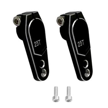 Imagem de 2Pcs Metal 25t Servo Arm for 1/10 Rc Crawler Car Tamiya Traxxas Trx4 Axial Scx10 Rgt Savox Emax Hsp Servo Servo（Black）