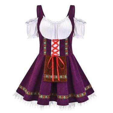 Imagem de Vestido Dirndl Alemão Bávaro - Fantasia Tradicional para Oktoberfest e