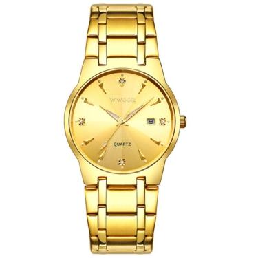 Imagem de Relógio De Pulso Masculino De Quartzo Com Data Automatica á Prova D'água Dourado