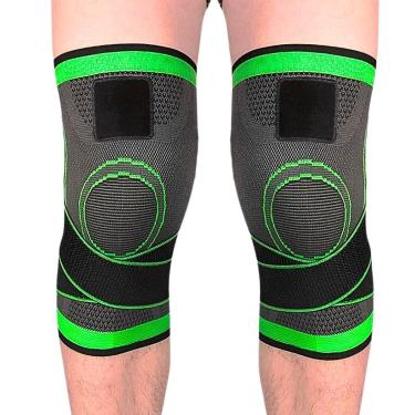 Imagem de Joelheira Ortopédica Ajustável O PAR Articulada de Compressão E Proteção Patelar Tensor Joelho-Unissex