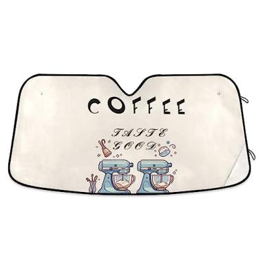 Imagem de Taste Good Moedor de café para-sol para carro, para-brisa retrátil, proteção UV dobrável para janela de carro