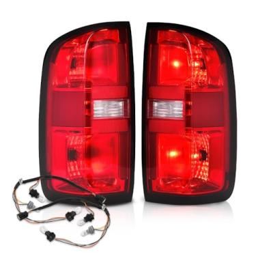 Imagem de G-PLUS Conjunto de luzes traseiras com lâmpadas compatíveis com lâmpadas de freio traseiras Chevy Colorado 2015-2022 (serve apenas para cabine de 4 portas/cabine estendida) Lente vermelha Luces