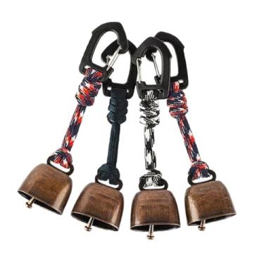 Imagem de Baoblaze Pingente compacto de sino de urso para mochila, ideal para espantar ursos. Chaveiro com sino de vaca para treinamento de animais de estimação,