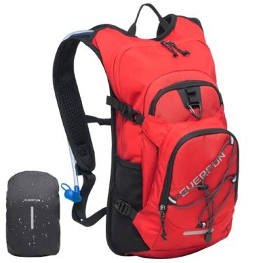 Imagem de Everfun Mochila de hidratação 18 L para caminhadas com bexiga de água de 2 litros, mochila de hidratação isolada, leve, com capa de chuva para caminhadas, ciclismo, corrida, festivais