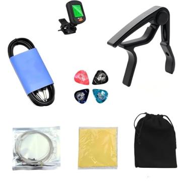 Imagem de VEDO Kit de acessórios para guitarra – Caixa de papelão premium, inclui correia, capo, afinador e palhetas. Ideal para guitarras elétricas e baixos. perfeito para homens, iniciantes e profissionais