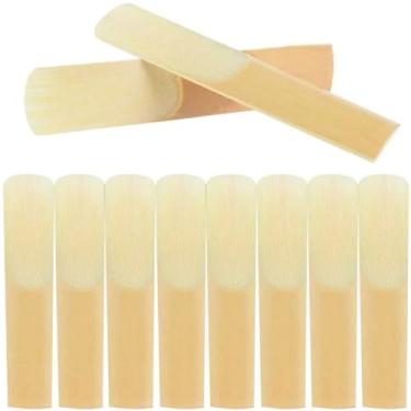 Imagem de Pacote com 12 palhetas de saxofone alto força 2,5 para iniciantes e estudantes, palhetas de sopro fácil para saxofone alto e clarinete Bb com estojo de armazenamento de plástico