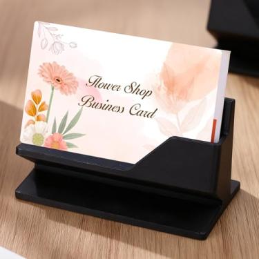 Imagem de 1 suporte de cartão de visita para mesa, suporte de exibição de cartão de visita de plástico, vários porta-cartões para escritório, exposição, casa, restaurante (9,3 x 5,3 cm)