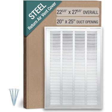 Imagem de Hoovate Grade de filtro de ar de retorno de 50 x 63 cm (abertura do duto) para filtros de 2,5 cm, tampa de ventilação HVAC para parede e teto, aço revestido a pó com porta removível