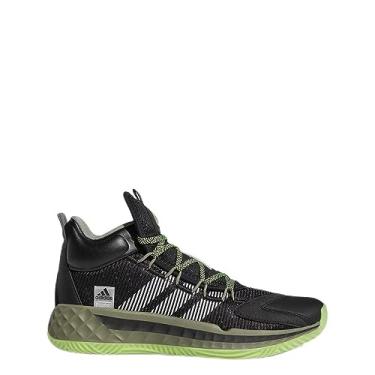 Imagem de adidas Tênis de basquete unissex Coll3ctiv3 2020 Mid, Preto/Branco/Verde Legacy, 13